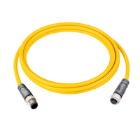 ELCO DOUBLE ENDED PATCH CABLE, 4 PIN M12 F/M STRAIGHT 2M PUR YELLOW 22 AWG
