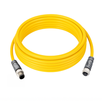 ELCO DOUBLE ENDED PATCH CABLE, 4 PIN M12 F/M STRAIGHT 5M PUR YELLOW 22 AWG