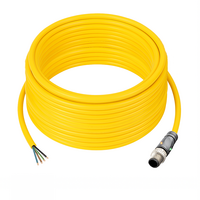 ELCO SINGLE ENDED MICRO CABLE, 4 PIN M12 MALE STRAIGHT PUR YELLOW 22 AWG 15M PNP LED