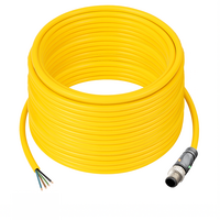 ELCO SINGLE ENDED MICRO CABLE, 4 PIN M12 MALE STRAIGHT PUR YELLOW 22 AWG 20M PNP LED