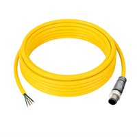 ELCO SINGLE ENDED MICRO CABLE, 4 PIN M12 MALE STRAIGHT PVC YELLOW 22 AWG 5M