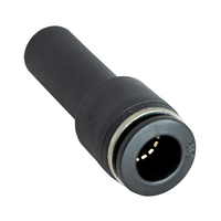 FLOFLEX COMPOSITE PUSH-IN PNEUMATIC FITTING, 1/2&quot; TUBE STEM X 3/8&quot; TUBE PLUG-IN REDUCER