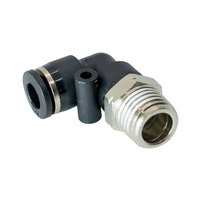 FLOFLEX COMPOSITE PUSH-IN PNEUMATIC FITTING, 1/4&quot; TUBE X 1/4&quot; NPT MALE 90 DEGREE REDUCING ELBOW