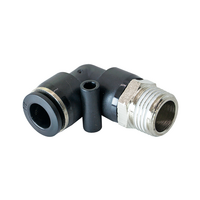 FLOFLEX COMPOSITE PUSH-IN PNEUMATIC FITTING, 3/8&quot; TUBE X 3/8&quot; NPT MALE 90 DEGREE REDUCING ELBOW