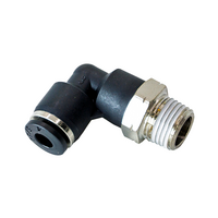 FLOFLEX COMPOSITE PUSH-IN PNEUMATIC FITTING, 5/32&quot; TUBE X 1/8&quot; NPT MALE 90 DEGREE REDUCING ELBOW