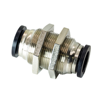 FLOFLEX COMPOSITE PUSH-IN PNEUMATIC FITTING, 12MM TUBE UNION BULKHEAD