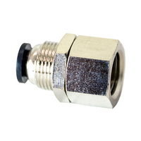 FLOFLEX COMPOSITE PUSH-IN PNEUMATIC FITTING, 6MM TUBE X 1/4&quot; BSPT FEMALE BULKHEAD