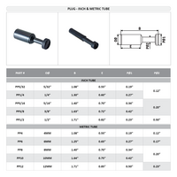 PP1/4 FLOFLEX FLOFLEX COMPOSITE PUSH-IN PNEUMATIC FITTING, 1/4" TUBE PLUG