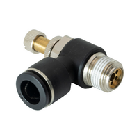 FLOFLEX COMPOSITE FLOW CONTROL, 12MM TUBE X 3/8&quot; BSPT MALE REDUCER METER OUT - KNOB ADJUSTMENT