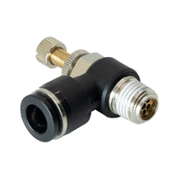 FLOFLEX COMPOSITE FLOW CONTROL, 3/8&quot; TUBE X 1/4&quot; NPT MALE REDUCER METER OUT - KNOB ADJUSTMENT
