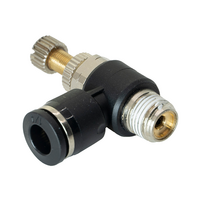 FLOFLEX COMPOSITE FLOW CONTROL, 4MM TUBE X 1/8&quot; NPT MALE REDUCER METER OUT - KNOB ADJUSTMENT