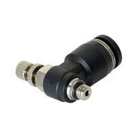 FLOFLEX NPT X PUSH-IN FLOW CONTROL, 6MM TUBE X M5 MALE REDUCER METER OUT - KNOB ADJUSTMENT