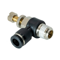 FLOFLEX COMPOSITE FLOW CONTROL, 8MM TUBE X 1/4&quot; NPT MALE REDUCER METER OUT - KNOB ADJUSTMENT