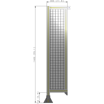 A1-1400-0300-0150-TYMFK SINGLE PANEL-LEG ON LEFT WITH TIE PLATES AND ANGLE 1400MM X 300MM 1" MESH, AS A KIT