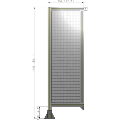 A1-1400-0450-0150-TYMFK SINGLE PANEL-LEG ON LEFT WITH TIE PLATES AND ANGLE 1400MM X 450MM 1" MESH, AS A KIT