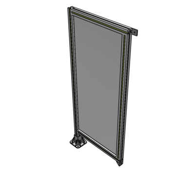 A1-1400-0600-0150-TYPFK SINGLE PANEL-LEG ON LEFT WITH TIE PLATES AND ANGLE 1400MM X 600MM  1/4" POLYCARBONATE, AS A KIT