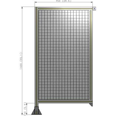 A1-1400-0750-0150-TYMFK SINGLE PANEL-LEG ON LEFT WITH TIE PLATES AND ANGLE 1400MM X 750MM 1" MESH, AS A KIT