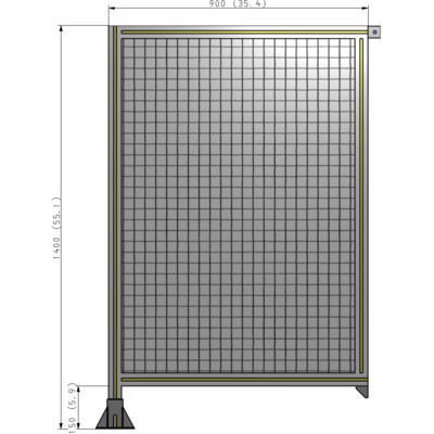 A1-1400-0900-0150-TYMFK SINGLE PANEL-LEG ON LEFT WITH TIE PLATES AND ANGLE 1400MM X 900MM 1" MESH, AS A KIT