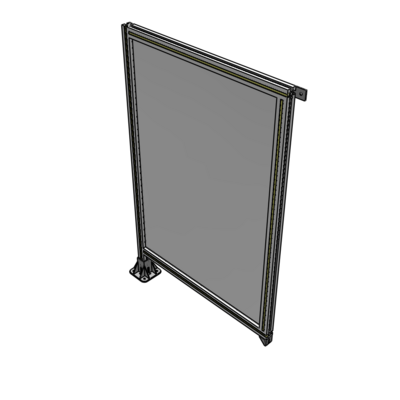 A1-1400-0900-0150-TYPFA SINGLE PANEL-LEG ON LEFT WITH TIE PLATES AND ANGLE 1400MM X 900MM 1/4" POLYCARBONATE, ASSEMBLED