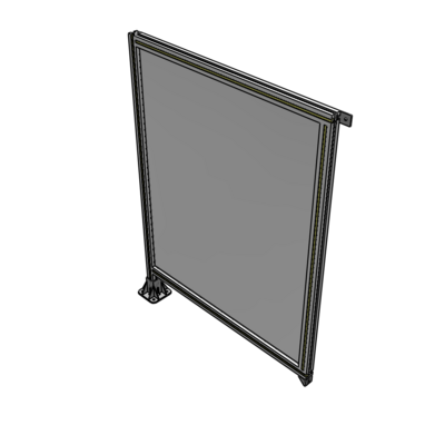 A1-1400-1050-0150-TYPFK SINGLE PANEL-LEG ON LEFT WITH TIE PLATES AND ANGLE 1400MM X 1050MM 1/4" POLYCARBONATE, AS A KIT
