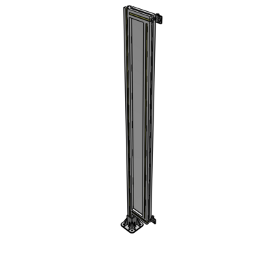 A1-1700-0200-0150-HYPFA SINGLE PANEL-LEG ON LEFT WITH HINGES 1700MM X 200MM  1/4" POLYCARBONATE, FULLY ASSEMBLED