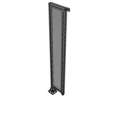 A1-1700-0300-0150-TYPFK SINGLE PANEL-LEG ON LEFT WITH TIE PLATES AND ANGLE 1700MM X 300MM  1/4" POLYCARBONATE, AS A KIT