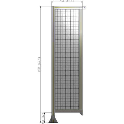 A1-1700-0450-0150-TYMFA SINGLE PANEL-LEG ON LEFT WITH TIE PLATES AND ANGLE 1700MM X 450MM 1" MESH, FULLY ASSEMBLED