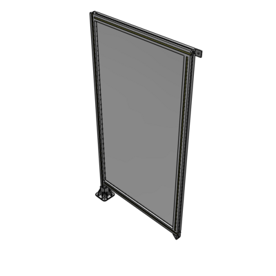 A1-1700-0900-0150-TYPFK SINGLE PANEL-LEG ON LEFT WITH TIE PLATES AND ANGLE 1700MM X 900MM 1/4" POLYCARBONATE, AS A KIT