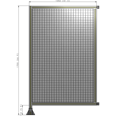 A1-1700-1050-0150-HYMFK SINGLE PANEL-LEG ON LEFT WITH HINGES 1700MM X 1050MM  1" MESH, AS A KIT
