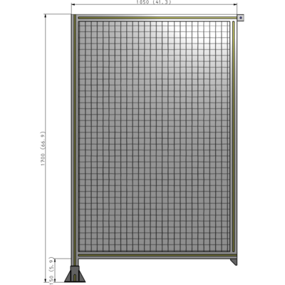A1-1700-1050-0150-TYMFK SINGLE PANEL-LEG ON LEFT WITH TIE PLATES AND ANGLE 1700MM X 1050MM  1" MESH, AS A KIT