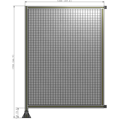 A1-1700-1200-0150-HYMFK SINGLE PANEL-LEG ON LEFT WITH HINGES 1700MM X 1200MM  1" MESH, AS A KIT