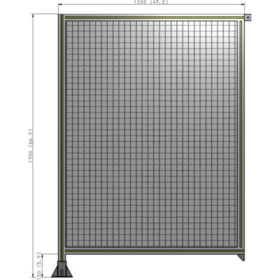 A1-1700-1200-0150-TYMFA SINGLE PANEL-LEG ON LEFT WITH TIE PLATES AND ANGLE 1700MM X 1200MM 1" MESH, FULLY ASSEMBLED