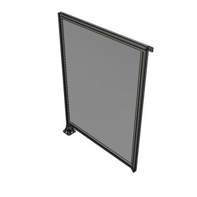 A1-1700-1200-0150-TYPFA SINGLE PANEL-LEG ON LEFT WITH TIE PLATES AND ANGLE 1700MM X 1200MM  1/4" POLYCARBONATE, ASSEMBLED