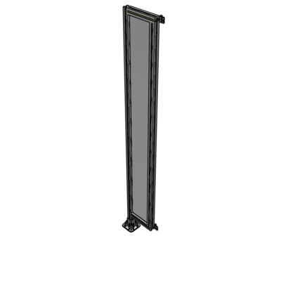 A1-2135-0300-0150-HYPFK SINGLE PANEL-LEG ON LEFT WITH HINGES 2135MM X 300MM 1/4" POLYCARBONATE, AS A KIT