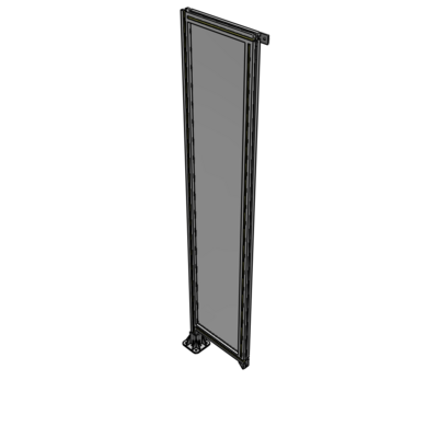 A1-2135-0450-0150-TYPFK SINGLE PANEL-LEG ON LEFT WITH TIE PLATES AND ANGLE 2135MM X 450MM 1/4" POLYCARBONATE, AS A KIT