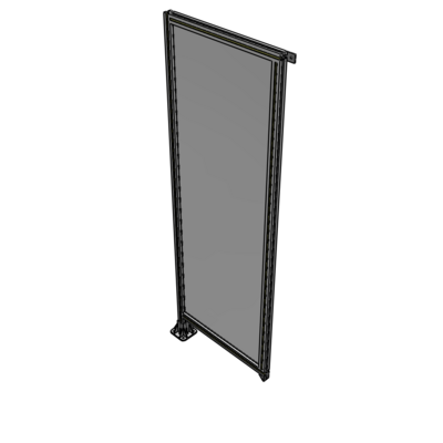 A1-2135-0750-0150-TYPFK SINGLE PANEL-LEG ON LEFT WITH TIE PLATES AND ANGLE 2135MM X 750MM 1/4" POLYCARBONATE, AS A KIT