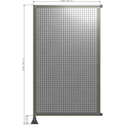 A1-2135-1200-0150-HYMFK SINGLE PANEL-LEG ON LEFT WITH HINGES 2135MM X 1200MM 1" MESH, AS A KIT