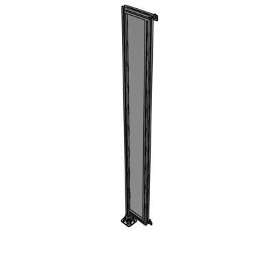 A1-2400-0300-0150-HYPFK SINGLE PANEL-LEG ON LEFT WITH HINGES 2400MM X 300MM  1/4" POLYCARBONATE, AS A KIT