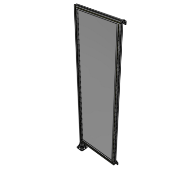 A1-2400-0750-0150-HYPFA SINGLE PANEL-LEG ON LEFT WITH HINGES 2400MM X 750MM  1/4" POLYCARBONATE, ASSEMBLED