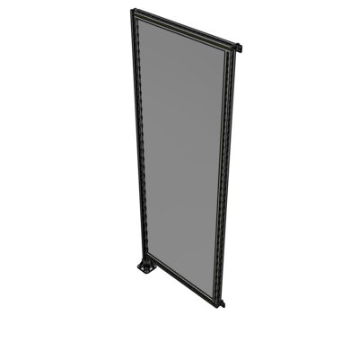A1-2400-0900-0150-HYPFA SINGLE PANEL-LEG ON LEFT WITH HINGES 2400MM X 900MM  1/4" POLYCARBONATE, FULLY ASSEMBLED