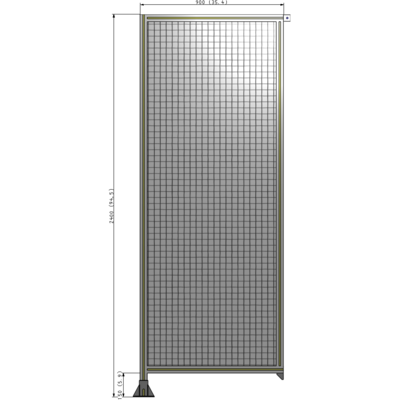 A1-2400-0900-0150-TYMFK SINGLE PANEL-LEG ON LEFT WITH TIE PLATES AND ANGLE 2400MM X 900MM  1" MESH, AS A KIT