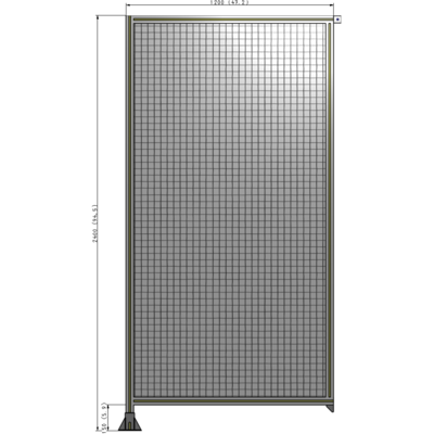 A1-2400-1200-0150-TYMFA SINGLE PANEL-LEG ON LEFT WITH TIE PLATES AND ANGLE 2400MM X 1200MM  1" MESH, FULLY ASSEMBLED