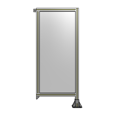 SINGLE PANEL-LEG ON RIGHT WITH TIE PLATES AND ANGLE 1400MM X 600MM  1/4&quot; POLYCARBONATE, AS A KIT