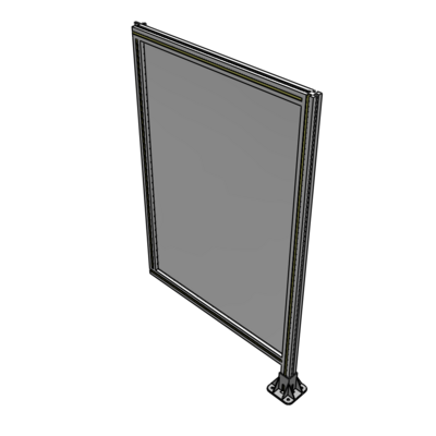 A2-1400-0900-0150-HYPFA SINGLE PANEL-LEG ON RIGHT WITH HINGES 1400MM X 900MM 1/4" POLYCARBONATE, FULLY ASSEMBLED