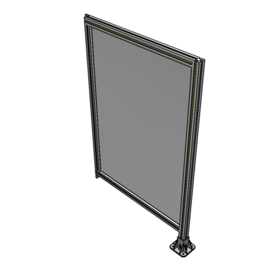 A2-1400-0900-0150-TYPFK SINGLE PANEL-LEG ON RIGHT WITH TIE PLATES AND ANGLE 1400MM X 900MM 1/4" POLYCARBONATE, AS A KIT