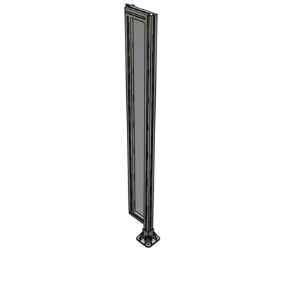 A2-1700-0200-0150-HYPFK SINGLE PANEL-LEG ON RIGHT WITH HINGES 1700MM X 200MM  1/4" POLYCARBONATE, AS A KIT