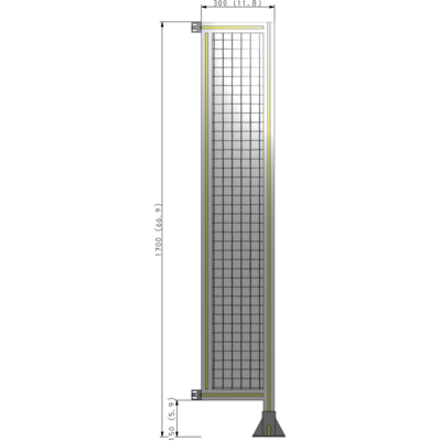 A2-1700-0300-0150-HYMFK SINGLE PANEL-LEG ON RIGHT WITH HINGES 1700MM X 300MM 1" MESH, AS A KIT
