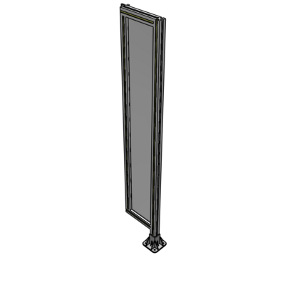 A2-1700-0300-0150-HYPFA SINGLE PANEL-LEG ON RIGHT WITH HINGES 1700MM X 300MM  1/4" POLYCARBONATE, FULLY ASSEMBLED