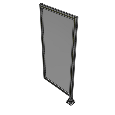 A2-1700-0750-0150-HYPFA SINGLE PANEL-LEG ON RIGHT WITH HINGES 1700MM X 750MM 1/4" POLYCARBONATE, ASSEMBLED