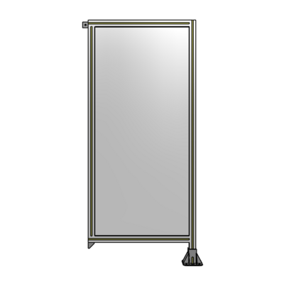 SINGLE PANEL-LEG ON RIGHT WITH TIE PLATES AND ANGLE 1700MM X 750MM  1/4&quot; POLYCARBONATE, AS A KIT